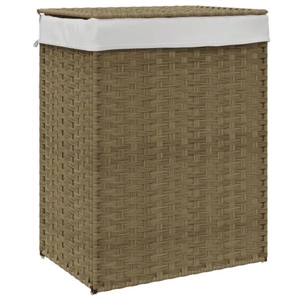 Wäschekorb mit Deckel 46x33x60 cm Poly Rattan