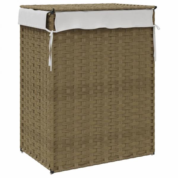 Wäschekorb mit Deckel 46x33x60 cm Poly Rattan