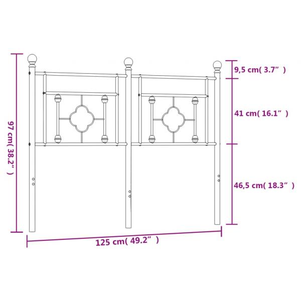 Kopfteil Metall Schwarz 120 cm