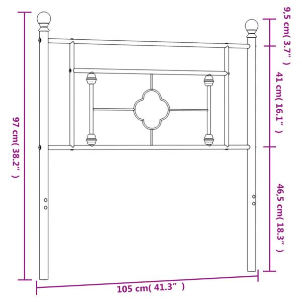 Kopfteil Metall Weiß 100 cm