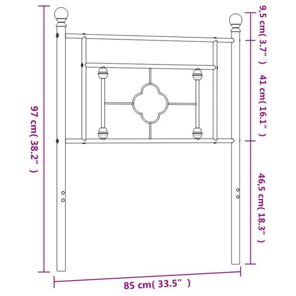 Kopfteil Metall Weiß 80 cm