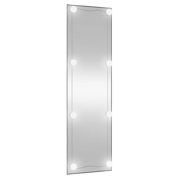 Wandspiegel mit LED-Leuchten 30x100 cm Glas Rechteckig