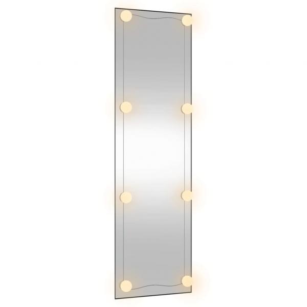 Wandspiegel mit LED-Leuchten 30x100 cm Glas Rechteckig