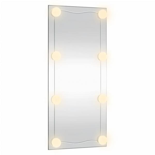 Wandspiegel mit LED-Leuchten 40x80 cm Glas Rechteckig