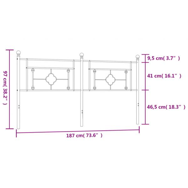 Kopfteil Metall Schwarz 180 cm