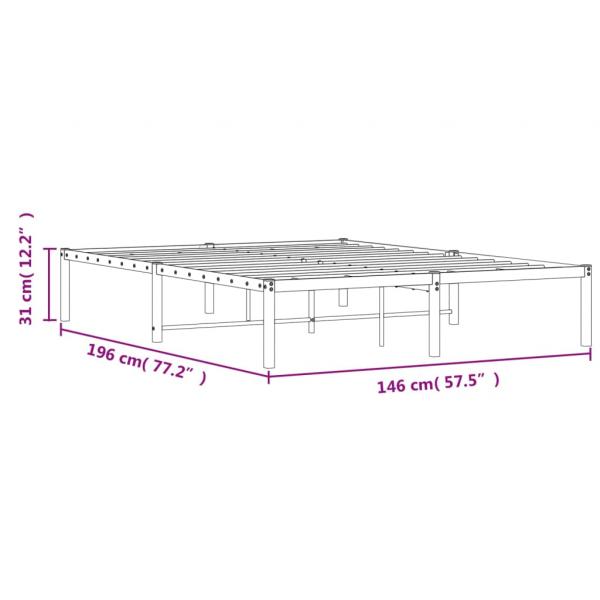 Bettgestell Metall Weiß 140x190 cm