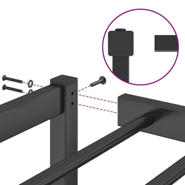 Bettgestell Metall Schwarz 140x190 cm