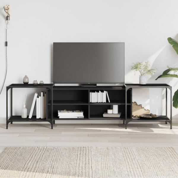 ARDEBO.de - TV-Schrank Schwarz 203x37x50 cm Holzwerkstoff