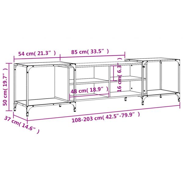 TV-Schrank Schwarz 203x37x50 cm Holzwerkstoff