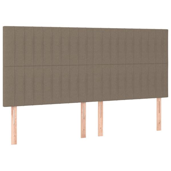 LED Kopfteil Taupe 160x5x118/128 cm Stoff