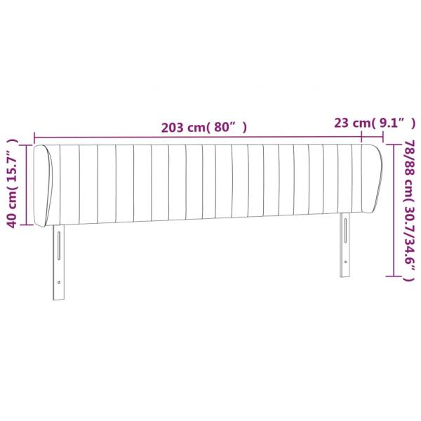 Kopfteil mit Ohren Dunkelbraun 203x23x78/88 cm Stoff