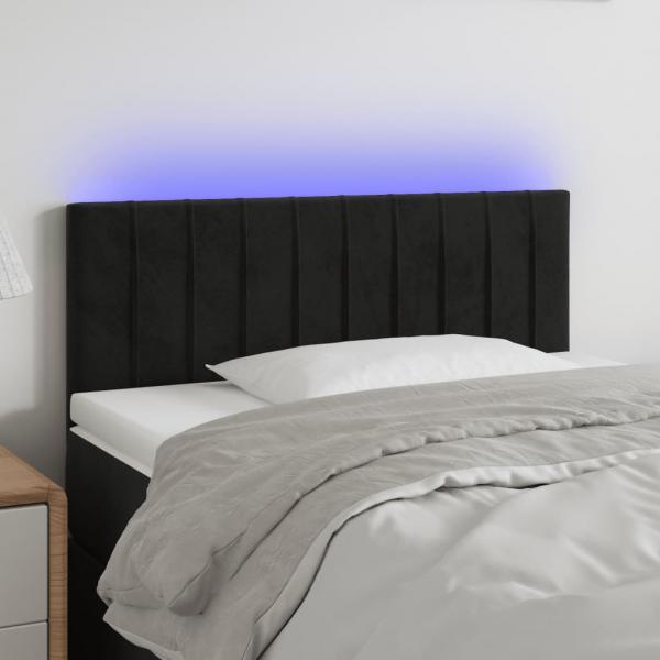 ARDEBO.de - LED Kopfteil Schwarz 80x5x78/88 cm Samt