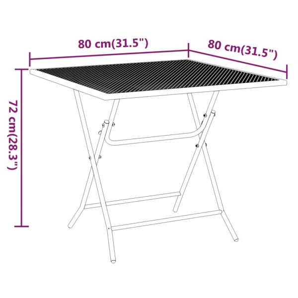 Gartentisch 80x80x72 cm Streckmetall Anthrazit