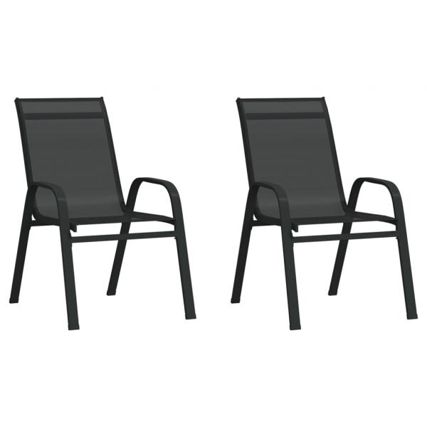 3-tlg. Garten-Bistro-Set Schwarz