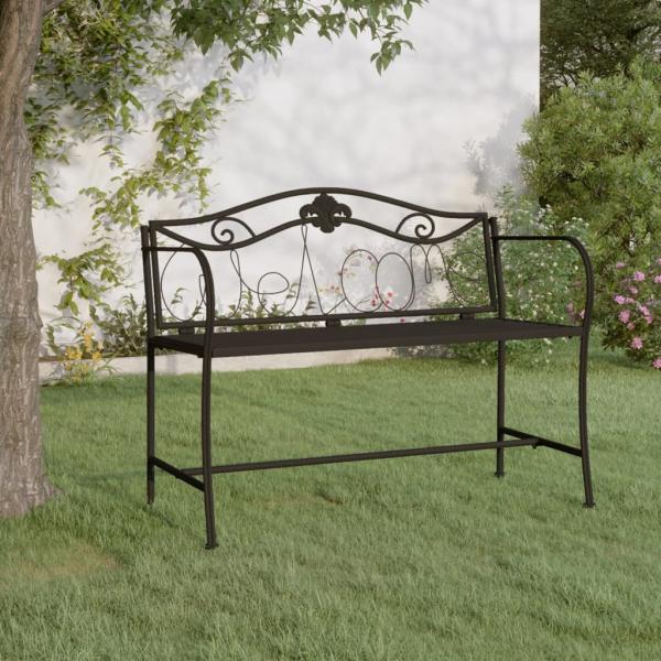 ARDEBO.de - 2-Sitzer-Gartenbank 104 cm Schwarz Stahl