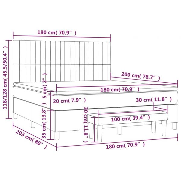 Boxspringbett mit Matratze Dunkelbraun 180x200 cm Stoff