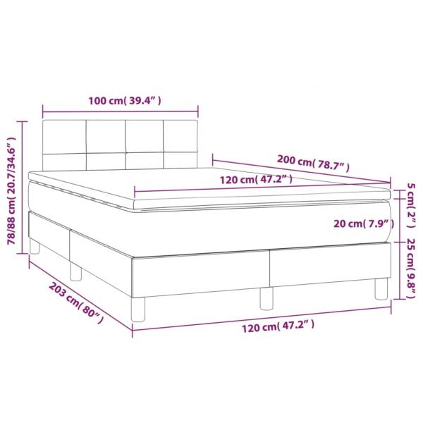 Boxspringbett mit Matratze Dunkelgrün 120x200 cm Samt