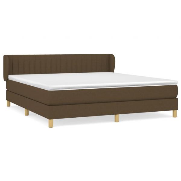 Boxspringbett mit Matratze Dunkelbraun 180x200 cm Stoff