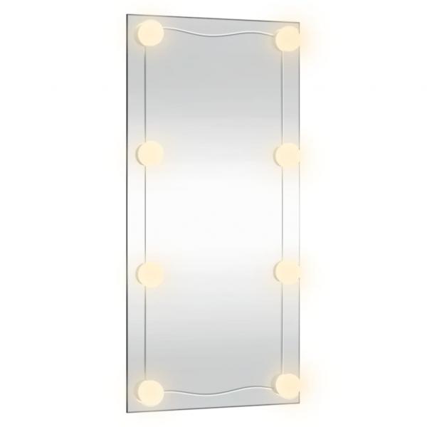 Wandspiegel mit LED-Leuchten 30x60 cm Glas Rechteckig