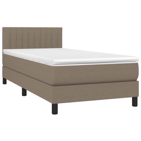 Boxspringbett mit Matratze Taupe 100x200 cm Stoff