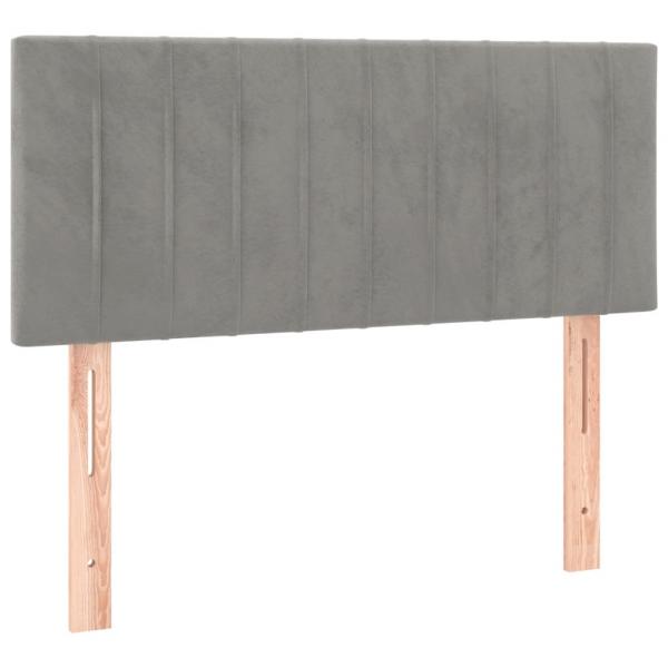 Boxspringbett mit Matratze Hellgrau 90x190 cm Samt