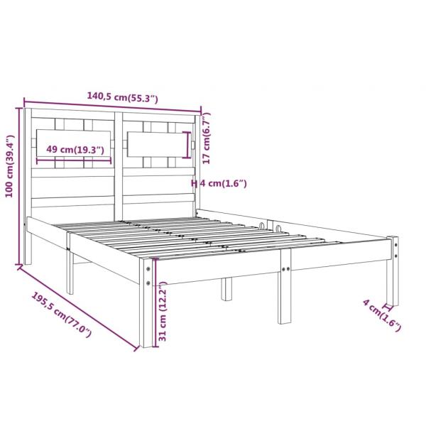 Massivholzbett 135x190 cm