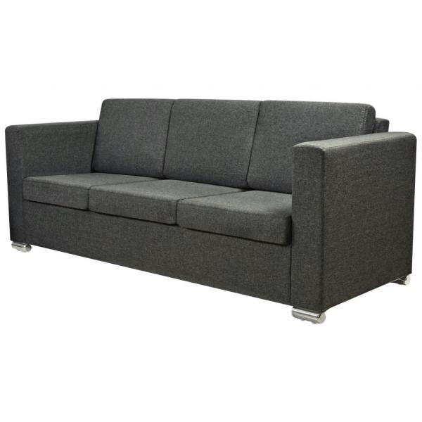 3-Sitzer Sofa Stoff Dunkelgrau