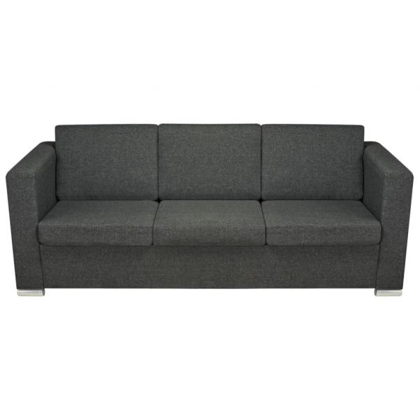 3-Sitzer Sofa Stoff Dunkelgrau