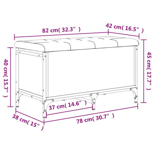 Sitzbank mit Stauraum Grau Sonoma 82x42x45 cm Holzwerkstoff