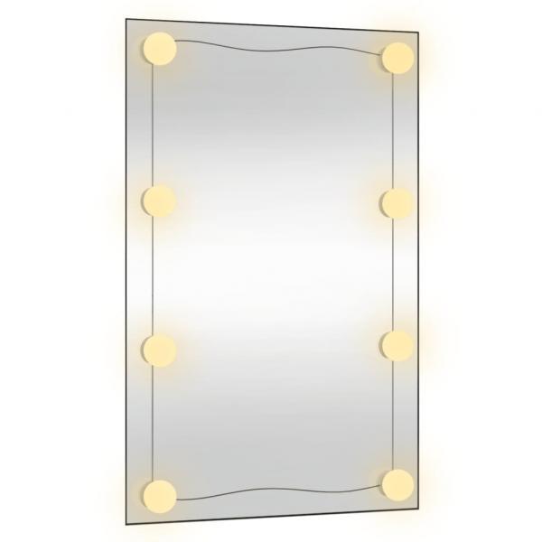 Wandspiegel mit LED-Leuchten 40x60 cm Glas Rechteckig