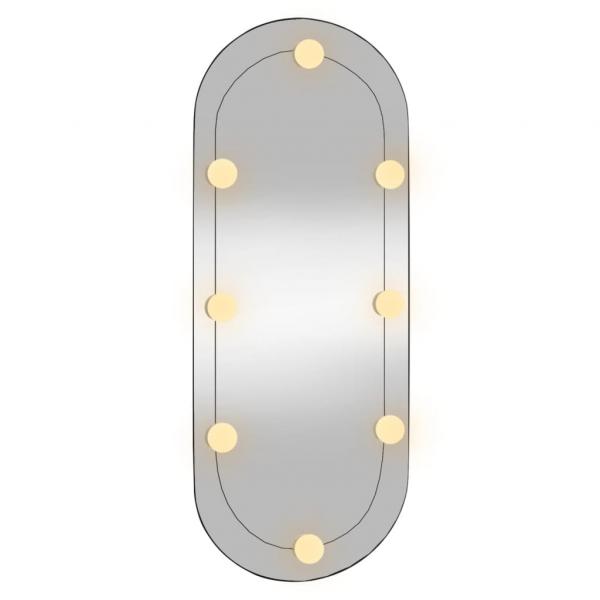 Wandspiegel mit LED-Leuchten 30x70 cm Glas Oval