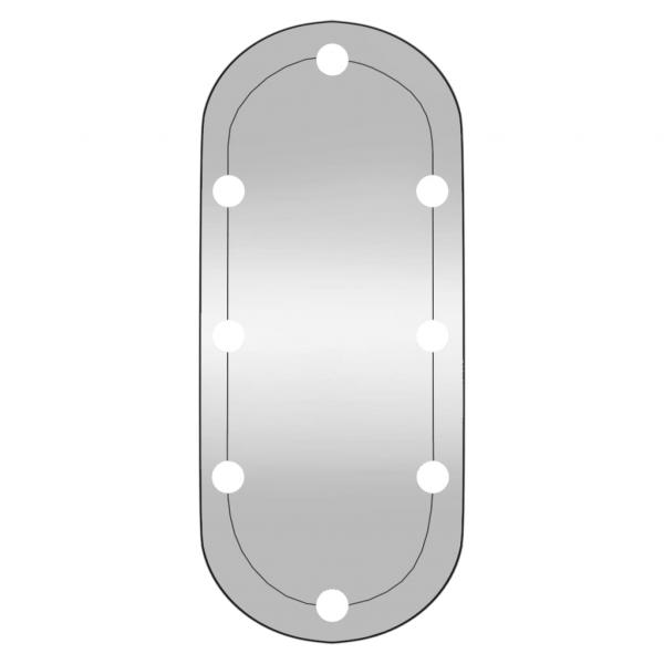 Wandspiegel mit LED-Leuchten 30x70 cm Glas Oval