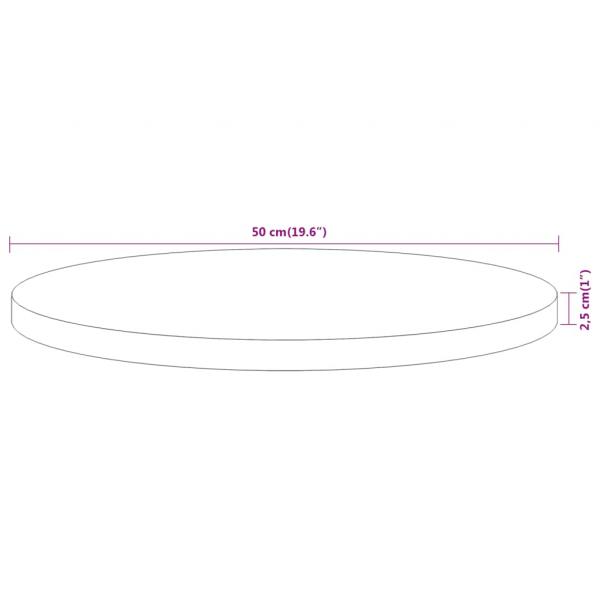 Tischplatte Ø50x2,5 cm Rund Massivholz Akazie