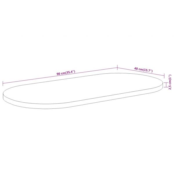 Tischplatte 90x40x2,5 cm Oval Massivholz Akazie