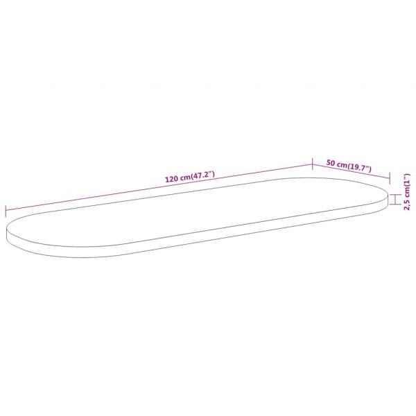 Tischplatte 120x50x2,5 cm Oval Massivholz Akazie