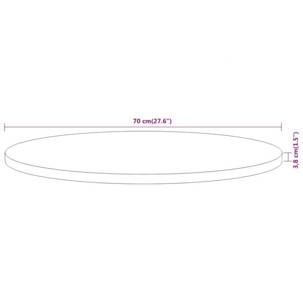 Tischplatte Ø70x3,8 cm Rund Massivholz Akazie