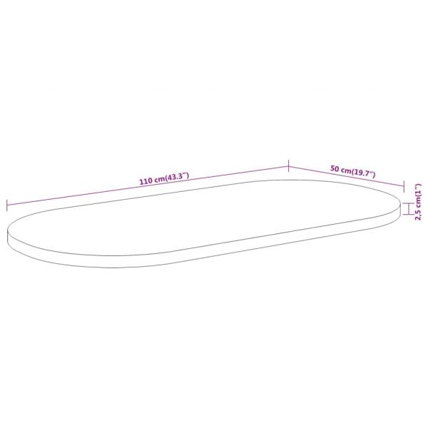 Tischplatte 110x50x2,5 cm Oval Massivholz Akazie