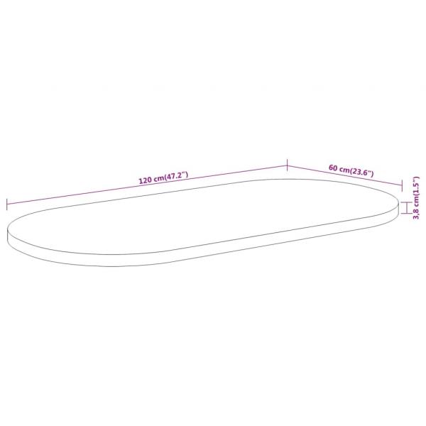 Tischplatte 120x60x3,8 cm Oval Massivholz Akazie