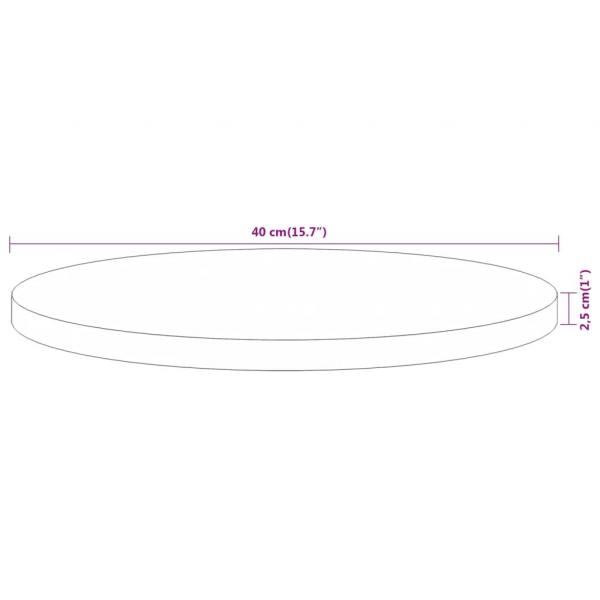 Tischplatte Ø40x2,5 cm Rund Massivholz Akazie