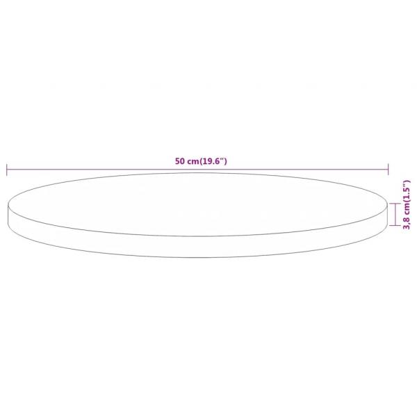 Tischplatte Ø50x3,8 cm Rund Massivholz Akazie