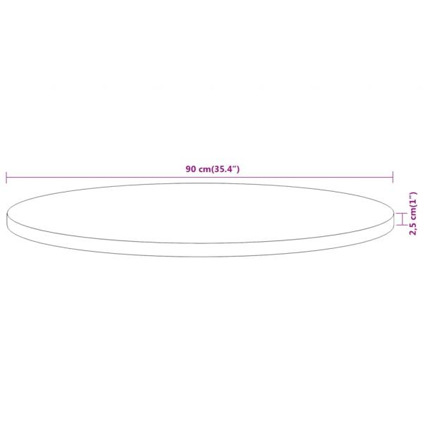 Tischplatte Ø90x2,5 cm Rund Massivholz Akazie