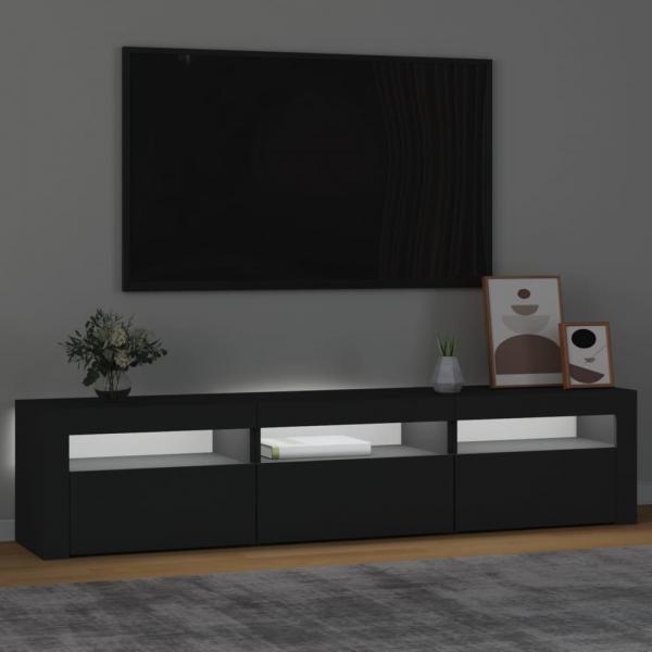 TV-Schrank mit LED-Leuchten Schwarz 180x35x40 cm