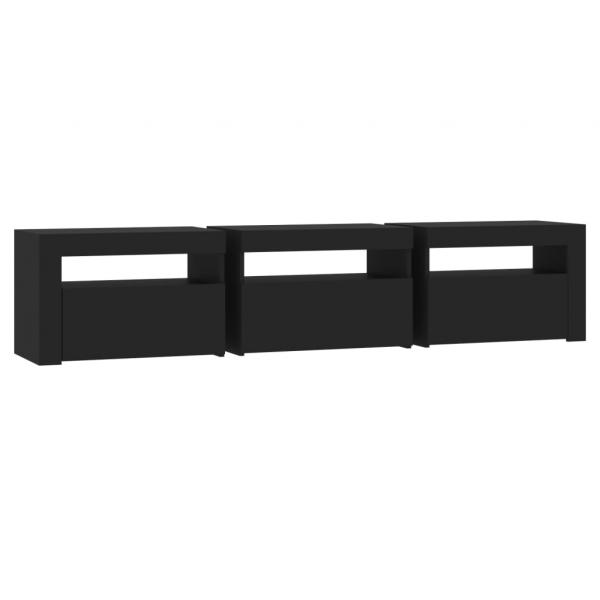 TV-Schrank mit LED-Leuchten Schwarz 180x35x40 cm