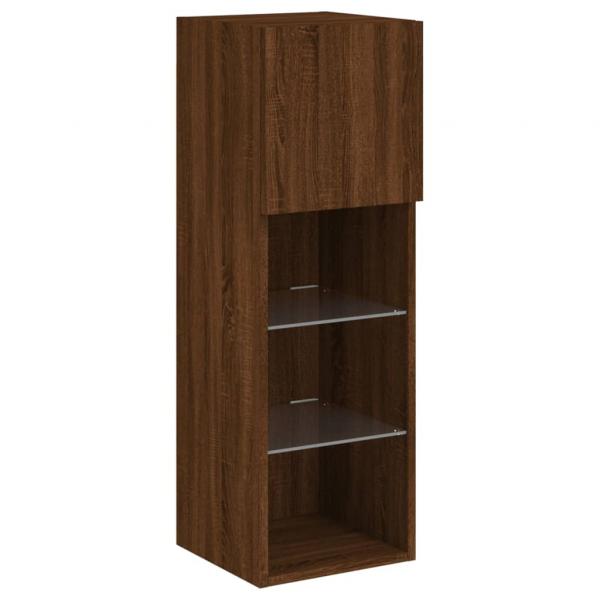 TV-Schrank mit LED-Leuchten Braun Eichen-Optik 30,5x30x90 cm