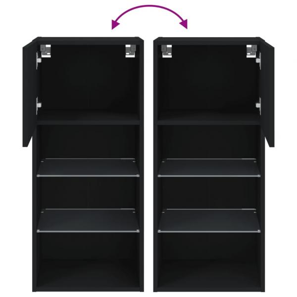 TV-Schrank mit LED-Leuchten Schwarz 40,5x30x90 cm