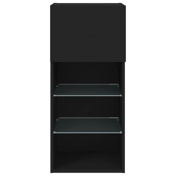 TV-Schrank mit LED-Leuchten Schwarz 40,5x30x90 cm