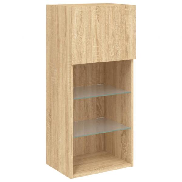 TV-Schrank mit LED-Leuchten Sonoma-Eiche 40,5x30x90 cm