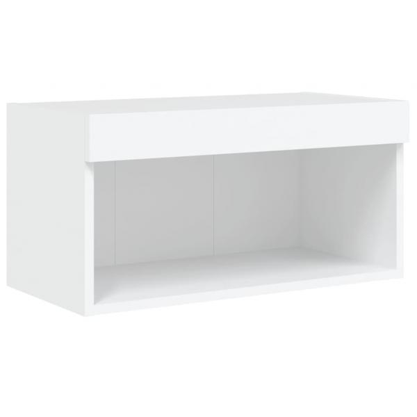 TV-Schrank mit LED-Leuchten Weiß 60x30x30 cm