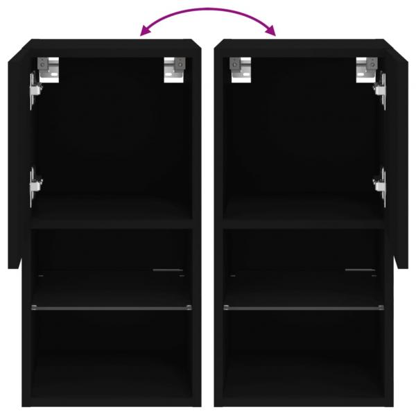 TV-Schrank mit LED-Leuchten Schwarz 30,5x30x60 cm