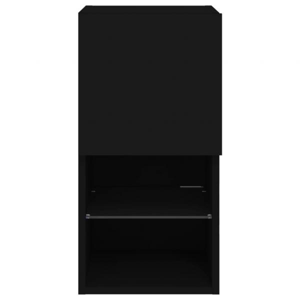 TV-Schrank mit LED-Leuchten Schwarz 30,5x30x60 cm